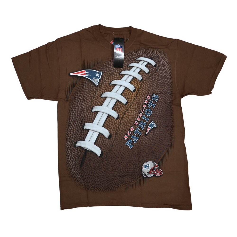 New England Patriots NFL Football Liquid Blue Touchdown Crew Neck T-Shirt NWT
